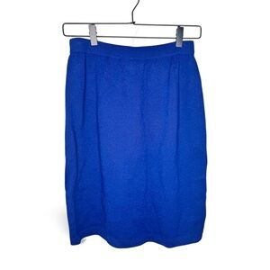 St. John Collection By Marie Gray Santana Luxury Knit Skirt Blue Size 4